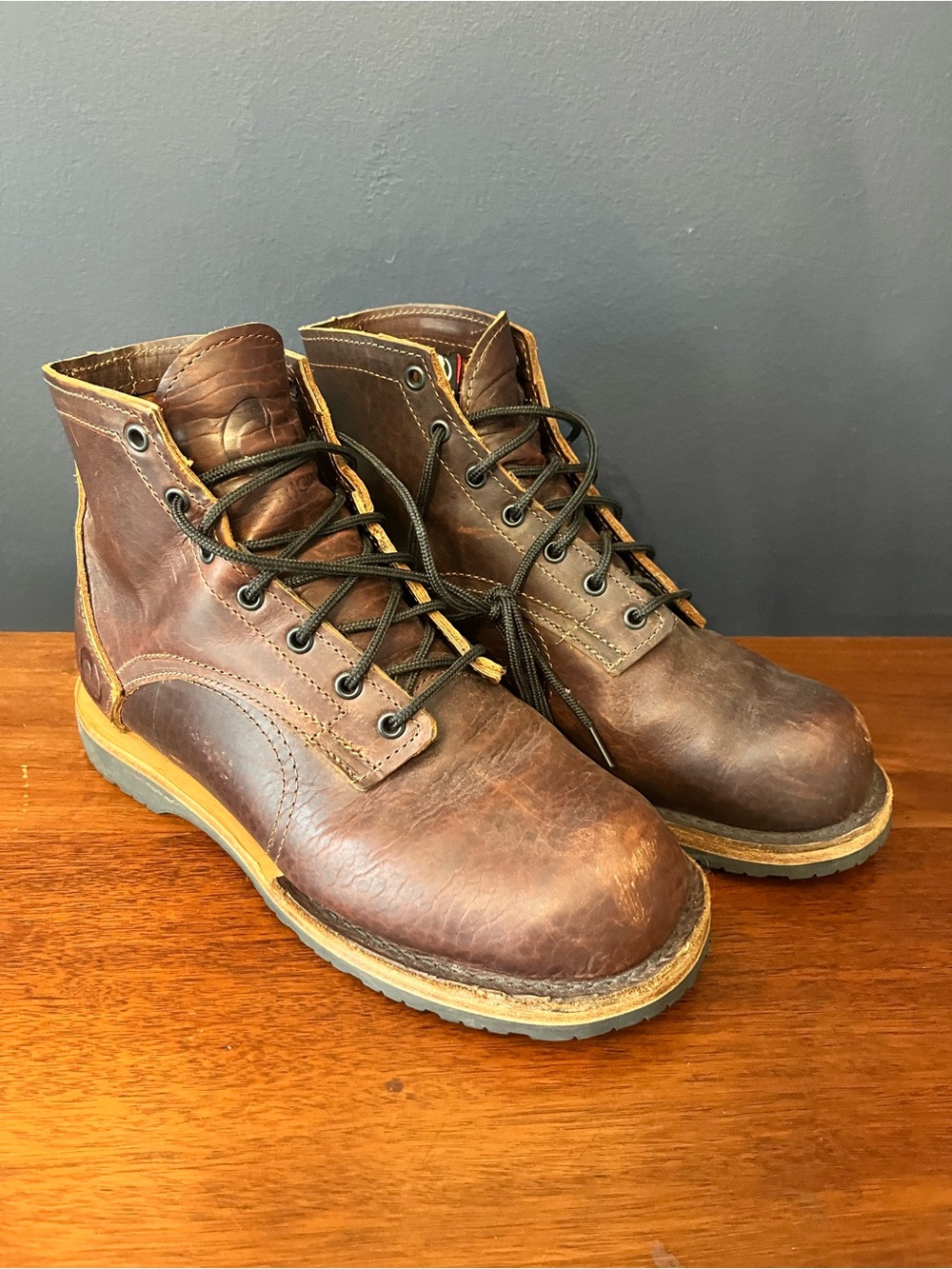 Men's Brown Leather Lace-Up Work Boots by ORIGIN made in USA Size 10EE